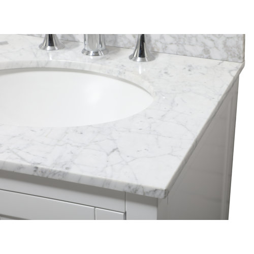 Beachcrest Home Nova 24'' Single Bathroom Vanity with Stone Top